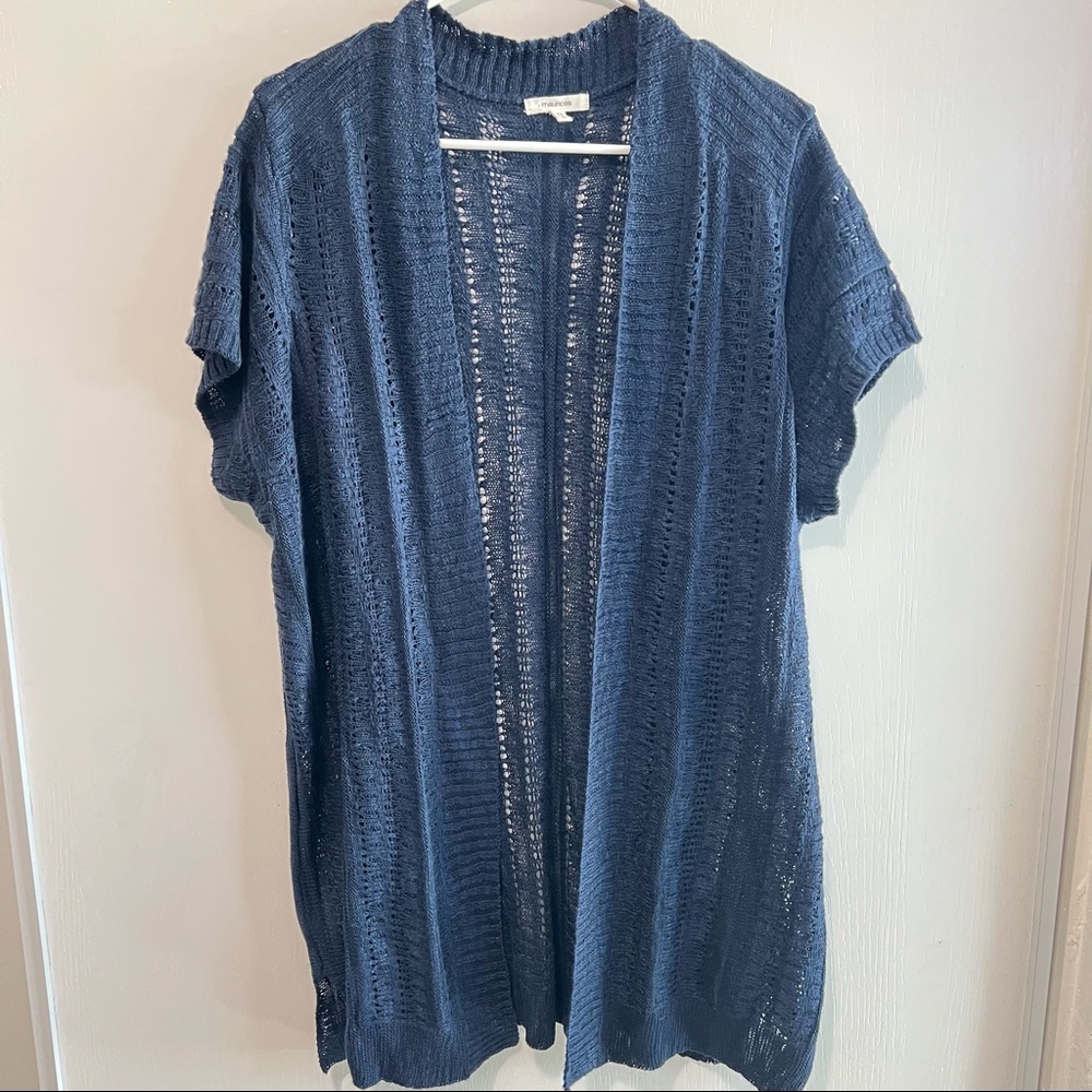 Maurices navy crochet knit Cardigan size 3